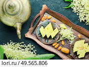 Sweet oriental halva dessert.Diet halva or halvah.Halva dessert of Turkey.. Oriental halva with nuts. Стоковое фото, агентство Ingram Publishing / Фотобанк Лори