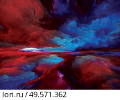 Spectral Clouds.  Escape to Reality series. Arrangement of surreal sunset sunrise colors and textures on the subject of landscape painting, imagination, creativity and art. Стоковое фото, агентство Ingram Publishing / Фотобанк Лори