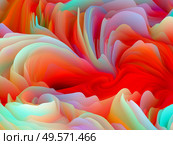 Tactile Math. Dimensional Wave series. Design composed of Swirling Color Texture. 3D Rendering of random turbulence on the subject of art, creativity and design. Стоковое фото, агентство Ingram Publishing / Фотобанк Лори