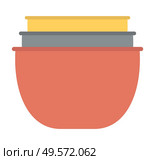 Stack of clay pots isolated kitchen utensils. Household crockery, terracotta pottery. Several ceramic earthenware flowerpots, food bowls. Vector illustration in flat cartoon style. Stack of Clay Pots Isolated Flat Kitchen Utensils. Стоковая иллюстрация, агентство Ingram Publishing / Фотобанк Лори