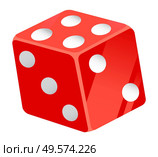 Casino gambling elements vector, isolated red dice with dots flat style. Tossing cubes to see result, betting and playing on money in gambler place. Casino Dice Playing Cubes with Dots Number Vector. Стоковая иллюстрация, агентство Ingram Publishing / Фотобанк Лори