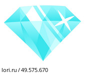 Gemstone sparkling vector, isolated icon of precious stone. Brilliant blue diamond, crystal material wealthy jewelry. Shiny mineral gem flat style. Diamond Blue Brilliant Precious Stone Gemstone. Стоковая иллюстрация, агентство Ingram Publishing / Фотобанк Лори