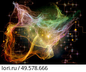 Networking Randomness series. Interplay of organic fractal geometry, network lines and lights on the subject of modern technology and scientific research. Стоковое фото, агентство Ingram Publishing / Фотобанк Лори
