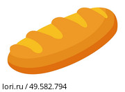 Freshly baked loaf of bread. Isolated food used for snacks and addition to main course. Traditional cuisine. Product in closeup made of wheat flour. Gastronomic dish in shop. Vector in flat style. Loaf of Bread in Closeup, Icon of Fresh Baked Food. Стоковая иллюстрация, агентство Ingram Publishing / Фотобанк Лори