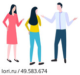 Brokers and hucksters, stockbrokers or bill-brokers isolated. Collaboration of colleagues, vector consulting man and woman discussing business issues. Brokers and Hucksters Stockbrokers or Bill-Brokers. Стоковая иллюстрация, агентство Ingram Publishing / Фотобанк Лори