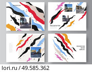 Vector layout of the presentation slides design business templates, multipurpose template for presentation brochure, brochure cover, business report, agency, corporate, portfolio, pitch deck, startup. Vector layout of the presentation slides design business templates, multipurpose template for presentation brochure, brochure cover, business report, agency, corporate, portfolio, pitch deck, startup. Стоковая иллюстрация, агентство Ingram Publishing / Фотобанк Лори