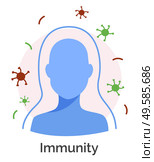 Immune system of human body. Isolated icon of protective barriers helping to get rid of infections and harmful bacteria. Immunity and antidotes resistant microbes and viruses, vector in flat style. Immunity System of Human, Proection from Bacteria. Стоковая иллюстрация, агентство Ingram Publishing / Фотобанк Лори
