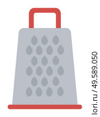 Grater device, surface covered by holes with cutting edges isolated on white. Vector tool for grating food, rectangular cookware of stainless steel. Grater Device Covered by Holes with Cutting Edges. Стоковая иллюстрация, агентство Ingram Publishing / Фотобанк Лори