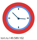 Time management, clock isolated on white background. Device measuring hours and times. Minimalistic watch with pointers and hands. Organization of workflow, deadline symbol. Punctuality flat style. Curved Clock with Hands Pointers Time Management. Стоковая иллюстрация, агентство Ingram Publishing / Фотобанк Лори