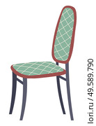 Chair with a decorative stripe of robm. Green sofa vector, isolated furniture designed in vintage style. Retro decoration for home, relaxation in home. Pouf decorative stool with fabric cloth. Green chair with a decorative stripe of robm with Wooden Legs, Chair Sofa Vector. Стоковая иллюстрация, агентство Ingram Publishing / Фотобанк Лори
