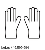 Medical nitrile gloves simple medicine icon in trendy line style isolated on white background for web applications and mobile concepts. Vector illustration. EPS10. Medical nitrile gloves simple medicine icon in trendy line style isolated on white background for web applications and mobile concepts. Vector illustration. Стоковая иллюстрация, агентство Ingram Publishing / Фотобанк Лори