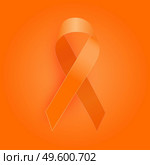 Orange Ribbon a Medical Symbol of Leukemia. Vector Illustration EPS10. Orange Ribbon a Medical Symbol of Leukemia. Vector Illustration. Стоковая иллюстрация, агентство Ingram Publishing / Фотобанк Лори