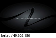 Modern trending Black abstract background with shiny black curving ribbon. Vector illustration EPS10. Modern trending Black abstract background with shiny black curving ribbon. Vector illustration. Стоковая иллюстрация, агентство Ingram Publishing / Фотобанк Лори
