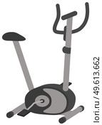 Vector excercise bike illustration isolated on white background. Sport gym club professional equipment. Stationary exercise bike for training workout, cardio trainer, modern sportive accessory. Vector excercise bike illustration isolated on white background. Sport gym professional equipment. Стоковая иллюстрация, агентство Ingram Publishing / Фотобанк Лори