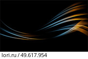 Abstract blue and gold smoke Waves. Shiny moving lines design element on dark background for gift, greeting card and disqount voucher. Vector Illustration. Abstract Waves. Shiny blue moving lines design element on dark background for greeting card and disqount voucher. Стоковая иллюстрация, агентство Ingram Publishing / Фотобанк Лори