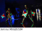 light up the night fire show with the participation of the people, light, and open fire. Стоковое фото, агентство Ingram Publishing / Фотобанк Лори