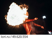 light up the night fire show with the participation of the people, light, and open fire. Стоковое фото, агентство Ingram Publishing / Фотобанк Лори