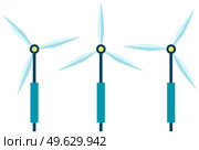 Wind power station for electricity production without harm to environment vector illustration. Windmills during work isolated on white background. Equipment for environmentally friendly energy. Wind power station for electricity production without harm to environment vector illustration. Стоковая иллюстрация, агентство Ingram Publishing / Фотобанк Лори
