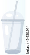 Empty disposable plastic milkshake or juice cup with lid. Transparent container for cold, hot drinks. Juice fresh, coffee, tea drinkware. Non-recyclable, harmful for environment plastic cup. Empty disposable plastic milkshake or juice cup with lid. Transparent container for cold, hot drinks. Стоковая иллюстрация, агентство Ingram Publishing / Фотобанк Лори