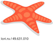 Starfish isolated on white background. Red sea animal for summer design. Five-limbed starfish vector illustration. Representative of oceanic underwater world. Fauna of ocean or sea star-shaped. Starfish isolated on white background. Representative of oceanic underwater world for summer design. Стоковая иллюстрация, агентство Ingram Publishing / Фотобанк Лори