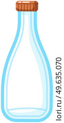Glass bottle with lid vector illustration. Durable and reusable transparent water bottle isolated on white background. Eco-friendly sealed flask, ecology container for liquids. Zero waste concept. Glass bottle with lid vector illustration. Durable and reusable transparent water flask isolated. Стоковая иллюстрация, агентство Ingram Publishing / Фотобанк Лори