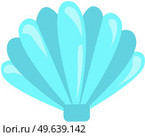 Blue seashell on white background. Cartoon nautical character lives in sea and ocean. Conch water dweller, oceanic cockleshell. Wild nature of mediterranean sea. Underwater life of colored clam. Blue seashell on white background. Cartoon nautical character lives in sea and ocean, cockleshell. Стоковая иллюстрация, агентство Ingram Publishing / Фотобанк Лори