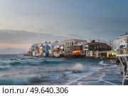 Lettle Venice waterfront at Mykonos island, Greece. Mykonos island, Greece. Стоковое фото, агентство Ingram Publishing / Фотобанк Лори