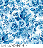Bright watercolor seamless pattern with flowers eustoma, roses and lilacs. . Bright watercolor seamless pattern with flowers eustoma, roses and lilacs. illustrations. Стоковое фото, агентство Ingram Publishing / Фотобанк Лори