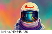 Picture of astronaut - man or woman in suit with helmet, copy space. Picture of astronaut. Стоковое фото, агентство Ingram Publishing / Фотобанк Лори