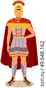 Roman legionary on white background vector illustration. Legionnaire warrior soldier greek roman retro vintage character strong man in helmet armor and red cloak. Spartan warrior historical character. Roman legionary isolated on white. Legionnaire warrior soldier greek roman retro vintage character. Стоковая иллюстрация, агентство Ingram Publishing / Фотобанк Лори