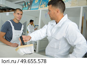 young apprentice painter in professional training. Стоковое фото, агентство Ingram Publishing / Фотобанк Лори