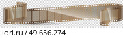 Cinema movie and photography 35 mm film strip template, vector flat element in vintage style. Cinema strip isolated icon with recorded film on tape, cinematography retro photo roll with frames. Cinema movie and photography 35 mm film strip template, vector flat element in vintage style. Стоковая иллюстрация, агентство Ingram Publishing / Фотобанк Лори