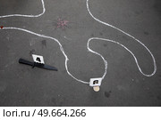 Место преступления во время работы следственно-оперативной группы. Редакционное фото, фотограф Николай Винокуров / Фотобанк Лори