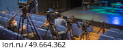 stream at a concert in a hall without spectators during a pandemic. Стоковое фото, агентство Ingram Publishing / Фотобанк Лори