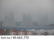 CHP minsk huge pipes with steam. Belarus. Стоковое фото, агентство Ingram Publishing / Фотобанк Лори