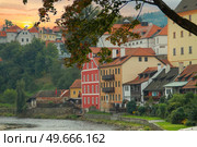Cesky Krumlov on the Vltava river. Chech republic. Стоковое фото, агентство Ingram Publishing / Фотобанк Лори