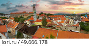 Cesky Krumlov on the Vltava river. Chech republic. Стоковое фото, агентство Ingram Publishing / Фотобанк Лори