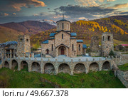 Fiagdon Monastery in North Ossetia. Mountains of the Caucasus. Стоковое фото, агентство Ingram Publishing / Фотобанк Лори