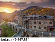 Fiagdon Monastery in North Ossetia. Mountains of the Caucasus. Стоковое фото, агентство Ingram Publishing / Фотобанк Лори