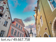 The ancient streets of the European city of Tallinn. Estonia. Стоковое фото, агентство Ingram Publishing / Фотобанк Лори