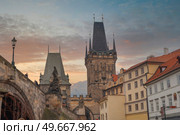 Prague - Charles bridge, Czech Republic. picturesque landscape. Стоковое фото, агентство Ingram Publishing / Фотобанк Лори