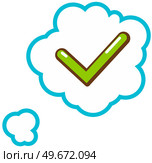 Tick sign element. Green grunge checkmark icon isolated on white background. Mark graphic design. OK button for vote, decision, web. Symbol of correct sign, check mark, approved in speech bubble. Symbol of correct sign, check mark, approved in speech bubble. Yes icon for positive choice sticker. Стоковая иллюстрация, агентство Ingram Publishing / Фотобанк Лори