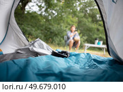 view from inside the tent - Стоковое фото, агентство Ingram Publishing / Фотобанк Лори