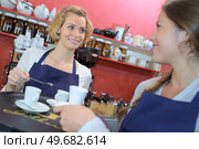 giving the ordered beverage. Стоковое фото, агентство Ingram Publishing / Фотобанк Лори
