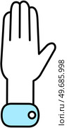 Hand icon in outline style isolated on white background. Part of body symbol stock vector illustration. Shaking sign, agreement. Greet each other. Extend hand. One hand gesture, partner collaboration. Hand icon in outline style isolated on white background. Part of body symbol vector illustration. Стоковая иллюстрация, агентство Ingram Publishing / Фотобанк Лори