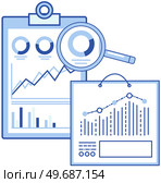 Infographic chart vector template. Annual statistics curve graph design. Market data diagrams. Graphic information visualization and analysis. Statistical indicators and frequency of data changes. Market diagrams. Graphic information visualization and analysis. Statistical indicators and data. Стоковая иллюстрация, агентство Ingram Publishing / Фотобанк Лори