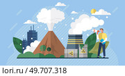 Ecological problem. Planet Earth is full of rubbish. Save the planet. Earth Day. Restoration of ecology of the planet. Toxic waste. Emissions from factories. Changing of the climate. Waste pollution. Ecological problem. Planet Earth is full of rubbish. Save the planet. Earth Day. Emissions from factories. Стоковая иллюстрация, агентство Ingram Publishing / Фотобанк Лори