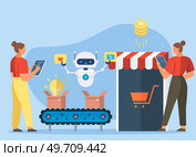 Automation business. Vector illustration. Reach target audience with content generation for online platform Modern logistics center Machine learning line Smart home controlled Mechanical technology. Modern logistics center Machine learning line Smart home controlled Mechanical technology. Стоковая иллюстрация, агентство Ingram Publishing / Фотобанк Лори
