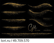 Set of Abstract shiny Gold Glitter design element. For New Year, Merry Christmas, Birthday and Wedding greeting card and invitation design. Set of Abstract shiny gold glitter design element. For New Year, Merry Christmas greeting card design. Стоковое фото, агентство Ingram Publishing / Фотобанк Лори