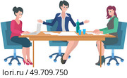 Office workers. Vector illustration. Teamwork maximizes productivity and fosters innovation In team meeting, ideas are brainstormed and decisions are made collectively Office workers support each. Office workers. Office work requires effective communication and interpersonal skills A worker employee contributes. Стоковая иллюстрация, агентство Ingram Publishing / Фотобанк Лори